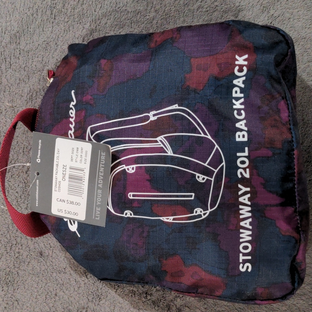 NWT Eddie Bauer Stowaway Backpack